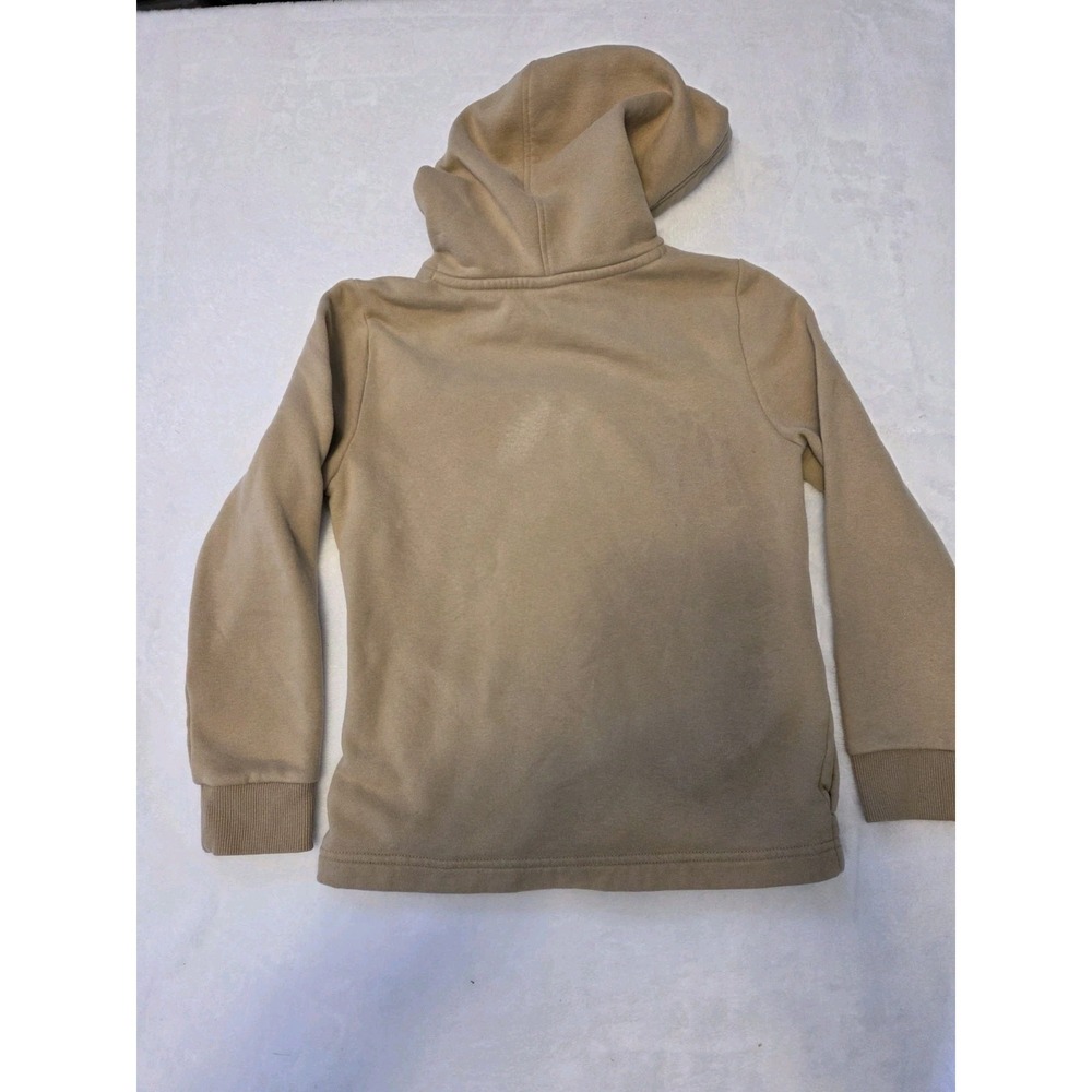 PUMA Boys Hooded Pullover Hoodie Beige Logo Graphic Size 5 (6/7) - Picture 7 of 8